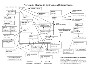 See also: Prerequisite Map - Department of Environmental Sciences