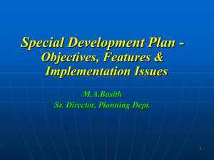 Presentation on Special Development Plan by Planning Dept