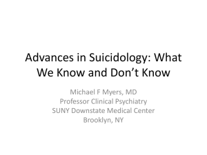 Advances in Suicidology - Mental Health America of Wisconsin