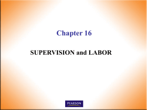 Chapter 16 SUPERVISION and LABOR