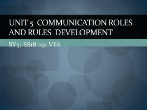 Unit 5 Communication roles and rules