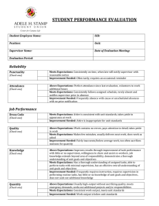 Student Employee Expectations (Evaluation Form)