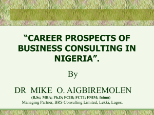 “Career Prospects of Business Consulting in Nigeria” by Dr. Mike O