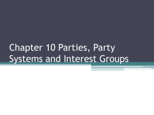 Comparative Politics Chapter 10 Parties Party Systems and Interest