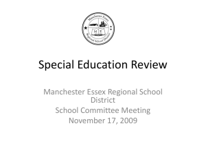 Special Education Review - Manchester Essex Regional School