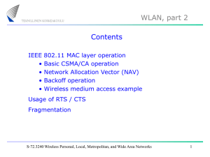 Lecture 4: WLAN 2 (MAC layer operation)