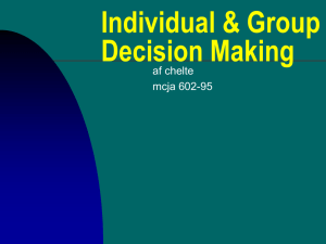 Individual & Group Decision Making