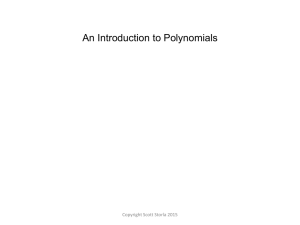 An Introduction to Polynomials