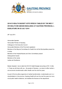 Gauteng Health MEC budget for 2014-15.doc