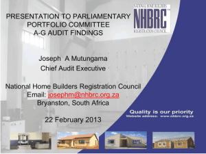 on the AG's audit findings - Parliamentary Monitoring Group
