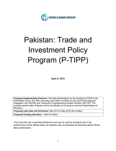 Pakistan: Trade and Investment Policy Program (P