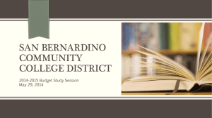 Presentation - Budget - San Bernardino Community College District