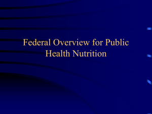 The National Agenda for Public Health Nutrition