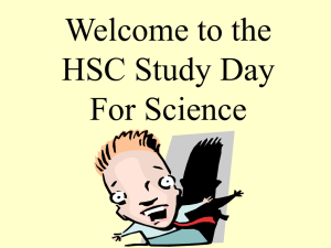 Welcome to the HSC Study Day For Science