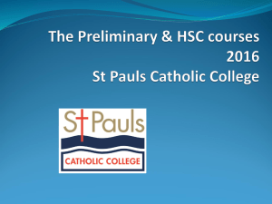 The HSC at St Pauls Catholic College