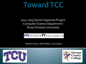 Toward TCC - Texas Christian University