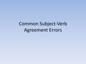 Common Subject-Verb Agreement Errors