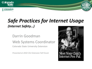 Presentation on Internet Safety - Colorado State University Extension