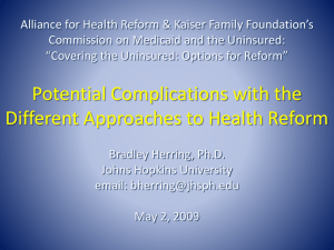 Herring Presentation - Alliance for Health Reform