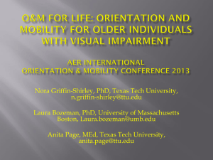 O&M for Life: Orientation and Mobility for Older Individuals with