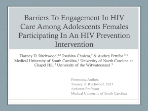 Barriers To Engagement In HIV Care Among Young Women Participating