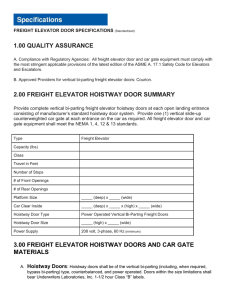 Freight Door Specifications 2006