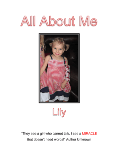Lily's "About Me" book
