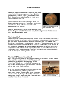 What Is Mars? - Mars Rover Contest