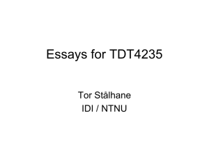 Essay for TDT4235