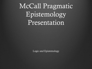 McCall Pragmatic Epistemology Presentation