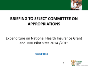 Expenditure on National Health Insurance Grant & NHI Pilot sites