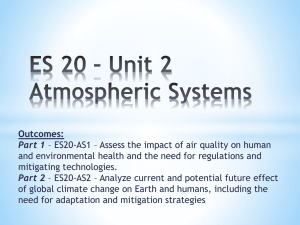 ES 20 * Unit 2 Atmospheric Systems