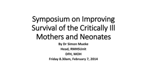 Symposium on Improving Survival of the Critically Ill Mothers and