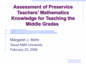 An Assessment of Preservice Teachers' Mathematical