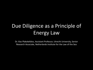 Due Diligence as a Principle of Energy Law