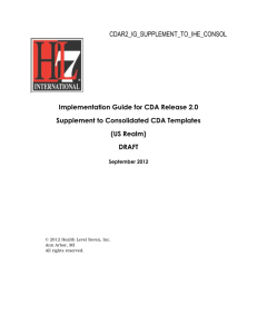 CDAR2 IG Supplement to IHE Consolidated Templated Guide