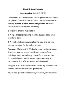 Black History Projects 2015
