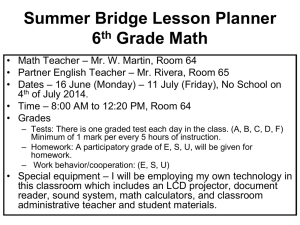 Summer School Lesson Plan Week 1 – Math 7 -11