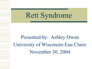 Rett Syndrome - University of Wisconsin