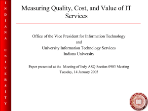 Measuring Quality, Cost, and Value of IT Services