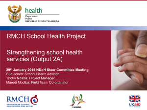 RMCH School Health Presentation – Steercom