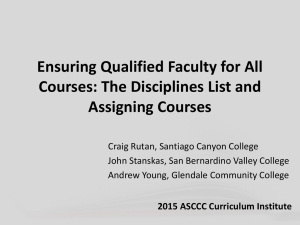 Ensuring Qualified Faculty for All Courses