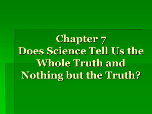 Chapter 7 Does Science Tell Us the Whole Truth and Nothing but