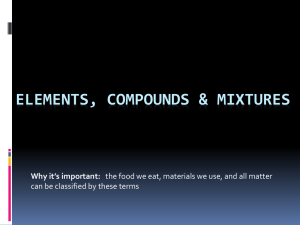 Elements, Compounds & mixtures