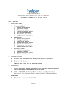 SECTION 10 21 13 TOILET COMPARTMENTS Display hidden notes