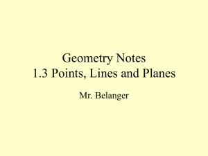 Geometry Notes 1.3 Points, Lines and Planes