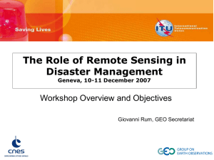 Overview and objectives of the Remote Sensing Workshop