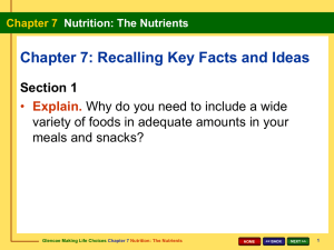 Chapter 7 Nutrition: The Nutrients