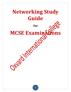 Networking for MCSE Examinations Module 1 and 2