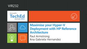 Maximise your Hyper-V Deployment with HP Reference
